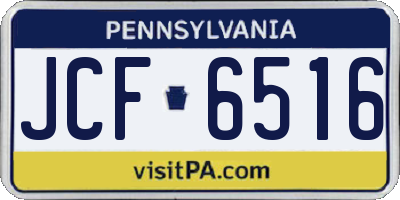 PA license plate JCF6516