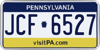 PA license plate JCF6527