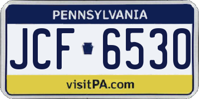 PA license plate JCF6530