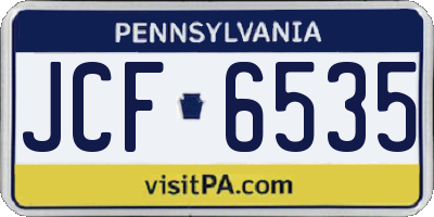 PA license plate JCF6535