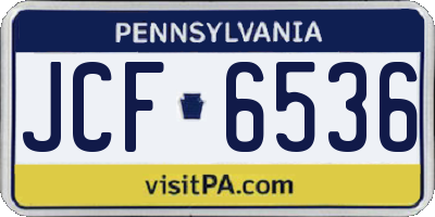 PA license plate JCF6536