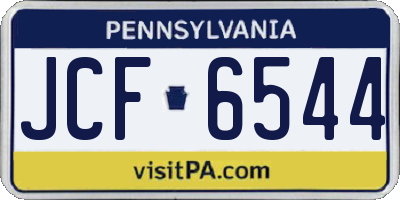 PA license plate JCF6544