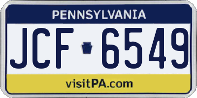 PA license plate JCF6549