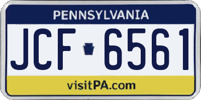 PA license plate JCF6561