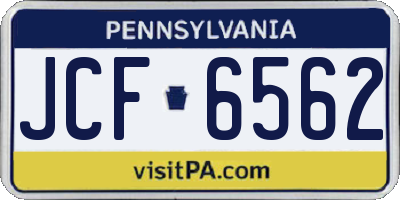 PA license plate JCF6562