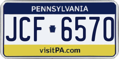 PA license plate JCF6570