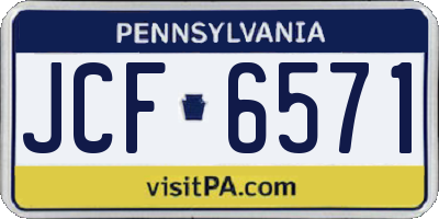 PA license plate JCF6571