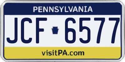 PA license plate JCF6577