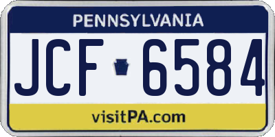 PA license plate JCF6584