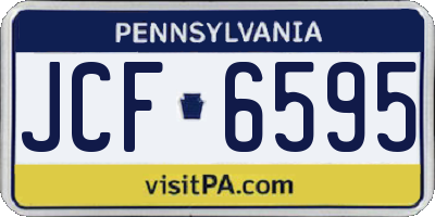 PA license plate JCF6595