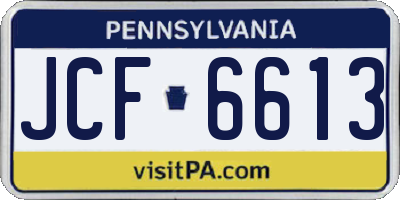 PA license plate JCF6613