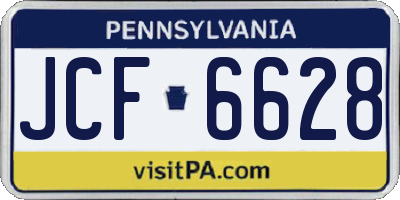 PA license plate JCF6628