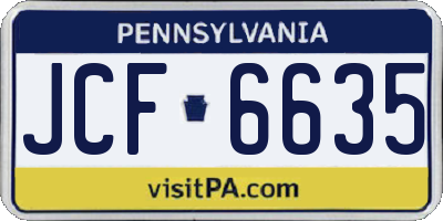 PA license plate JCF6635