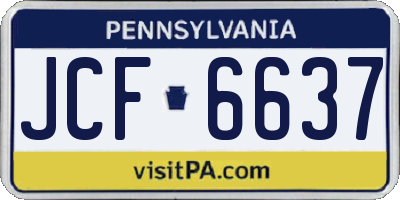 PA license plate JCF6637