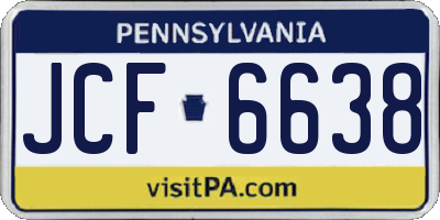 PA license plate JCF6638