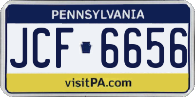 PA license plate JCF6656