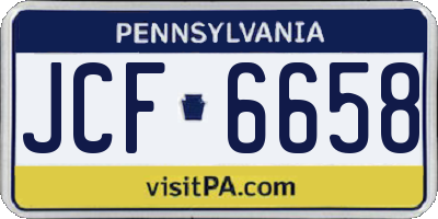 PA license plate JCF6658