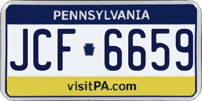 PA license plate JCF6659