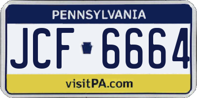 PA license plate JCF6664