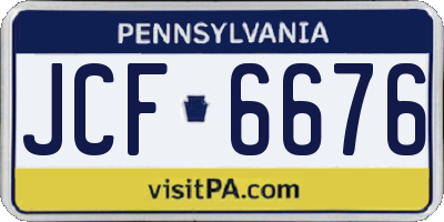PA license plate JCF6676