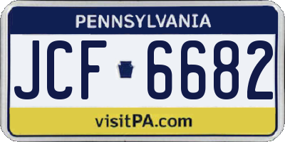 PA license plate JCF6682