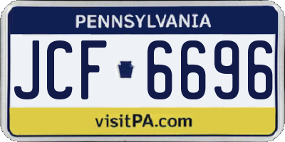 PA license plate JCF6696