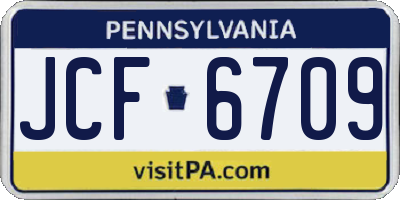 PA license plate JCF6709