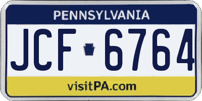 PA license plate JCF6764