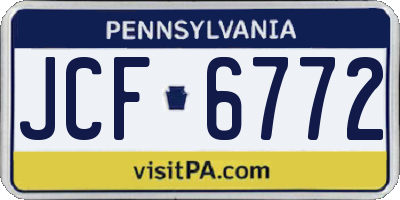 PA license plate JCF6772