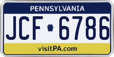 PA license plate JCF6786