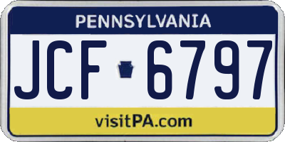 PA license plate JCF6797
