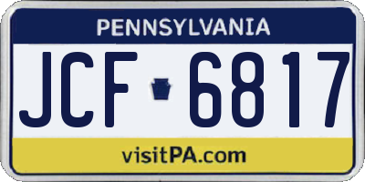 PA license plate JCF6817