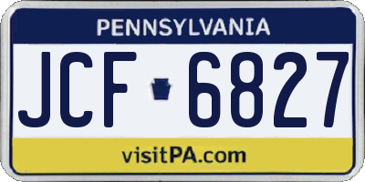 PA license plate JCF6827