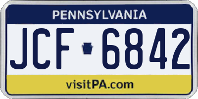 PA license plate JCF6842