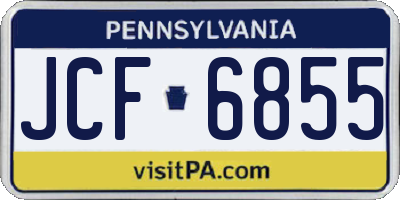 PA license plate JCF6855