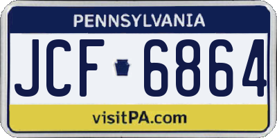 PA license plate JCF6864