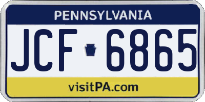PA license plate JCF6865
