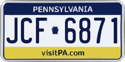 PA license plate JCF6871