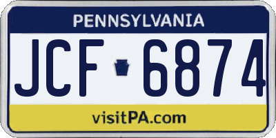PA license plate JCF6874