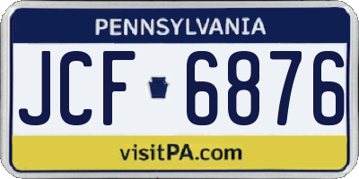 PA license plate JCF6876