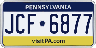 PA license plate JCF6877