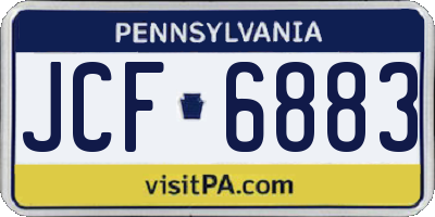 PA license plate JCF6883