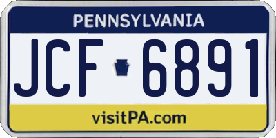 PA license plate JCF6891
