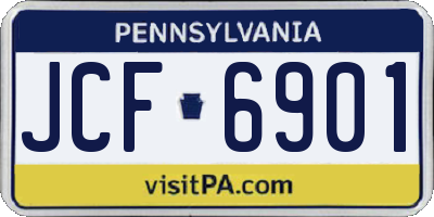 PA license plate JCF6901