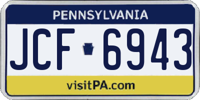PA license plate JCF6943