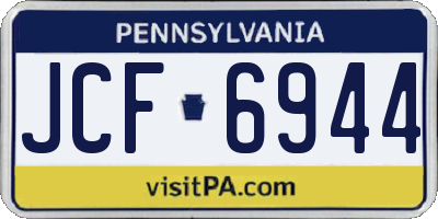 PA license plate JCF6944