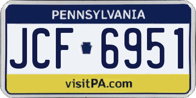 PA license plate JCF6951