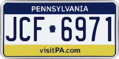 PA license plate JCF6971