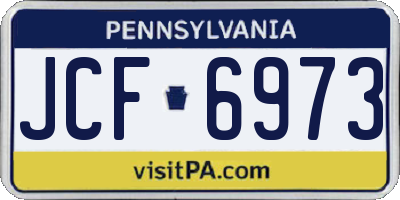 PA license plate JCF6973