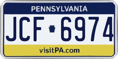 PA license plate JCF6974